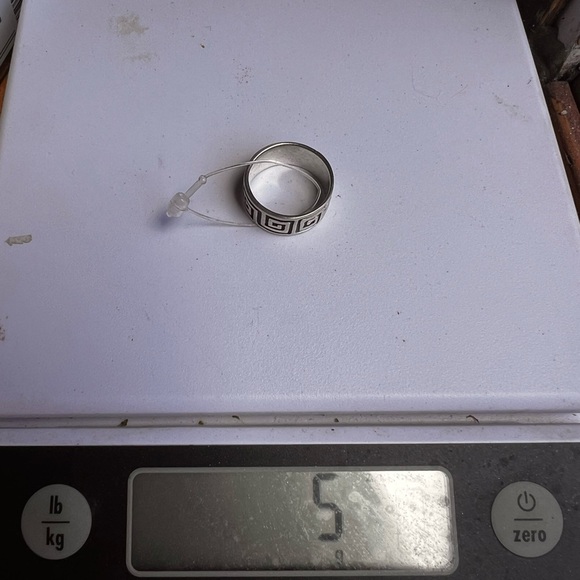 SILVER 925 GREEK KEY WIDE RING SIZE US 7.75 - Picture 3 of 5